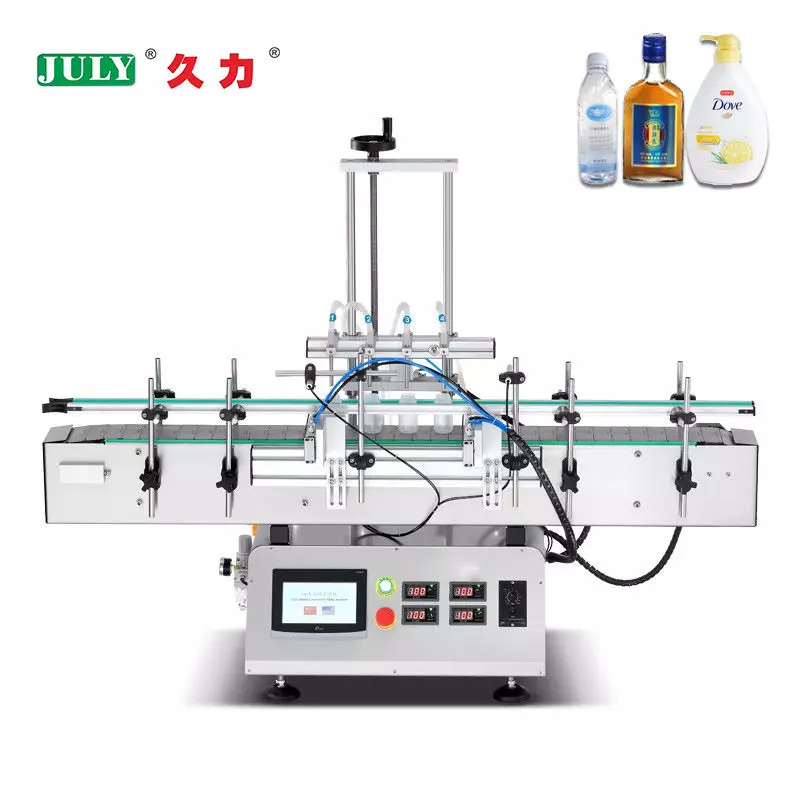 Automatic 4 Nozzle Liquid Filling Machine | Bottle Filler for Beverage, Cosmetics & Liquor